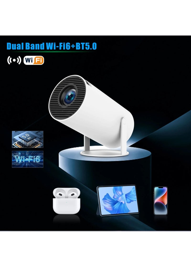 DIGI CORE - HY300 PRO Smart Projector Support 4K Mini Projector Auto Keystone Correction Portable Projector 280 ANSI 2.4 5G WiFi BT 5.0 130 Inch Screen 180 Degree Flip Home HD Video Projector Outdoor Projector Android 11 Compatible With TV Stick/HDMI/USB/PS5/iOS/PS4 - Image 1