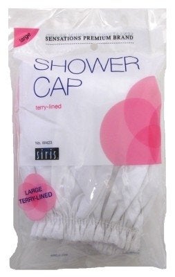 Siris Shower Cap Large Terry Lined Vinyl Assorted Colors 3 Pack