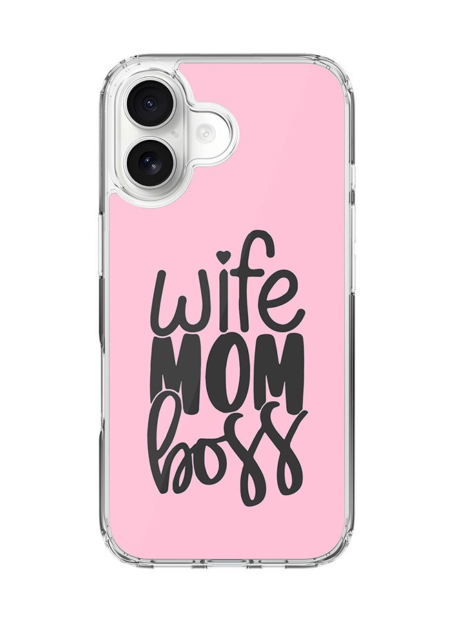 Stylizedd Classic Clear MagSafe Case for iPhone 17 , Hybrid Soft Case Flexible Edges Anti Drop TPU PC Gel Thin Transparent Cover [ Designed for iPhone 17 ] - Wife Mom Boss