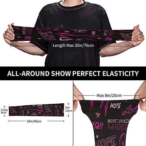 SAPOY Ribbon Breast Cancer Awareness UV Protection Cooling Arm Sleeves Perfect for Cycling Driving Running Basketball Men & Women - Image 4