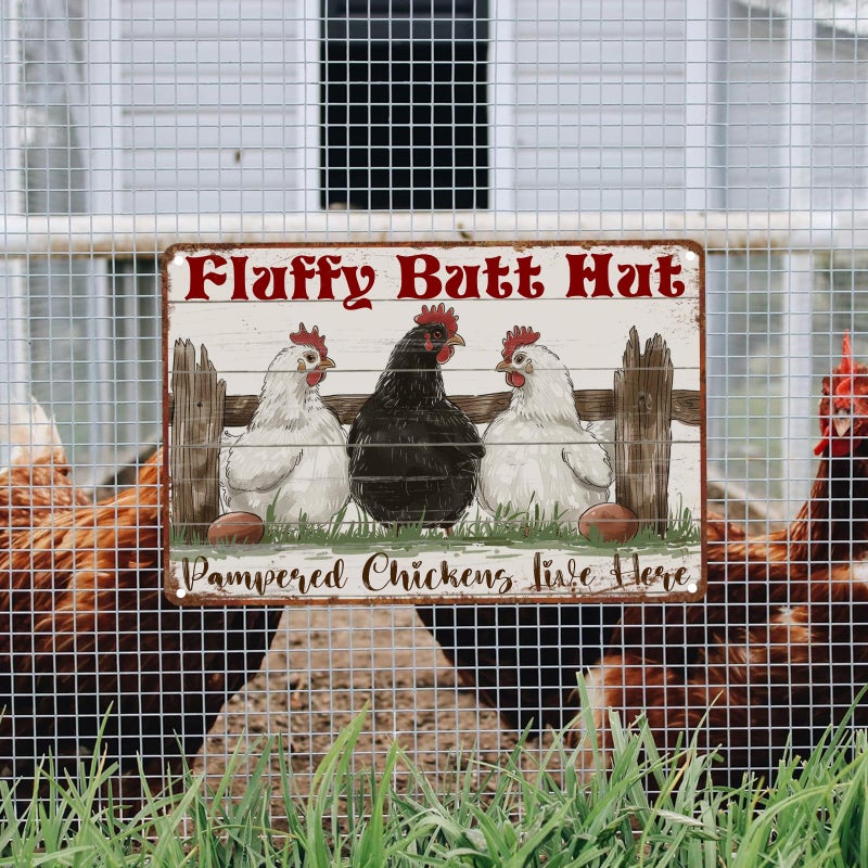 GJXFTPTTBD Chicken Coop Metal Sign Accessories Funny Chicken Coop Sign For Home Decor Kitchen Decoration Wall Art Farm Farmhouse Vintage Decor 12 * 8in - Image 5