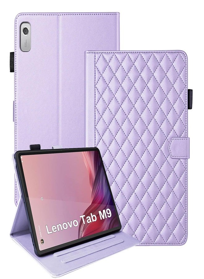 TIPOYOROO جراب TIPOYOROO لجهاز Lenovo Tab M9 مقاس 9 بوصات إصدار 2023 / Nook مقاس 9 بوصات إصدار 2024، غطاء ذكي متعدد الزوايا للعرض، مصنوع من جلد PU، غطاء قابل للطي مع حامل مغناطيسي، مزود بحامل قلم وفتحة للبطاقات - بنفسجي - Image 1