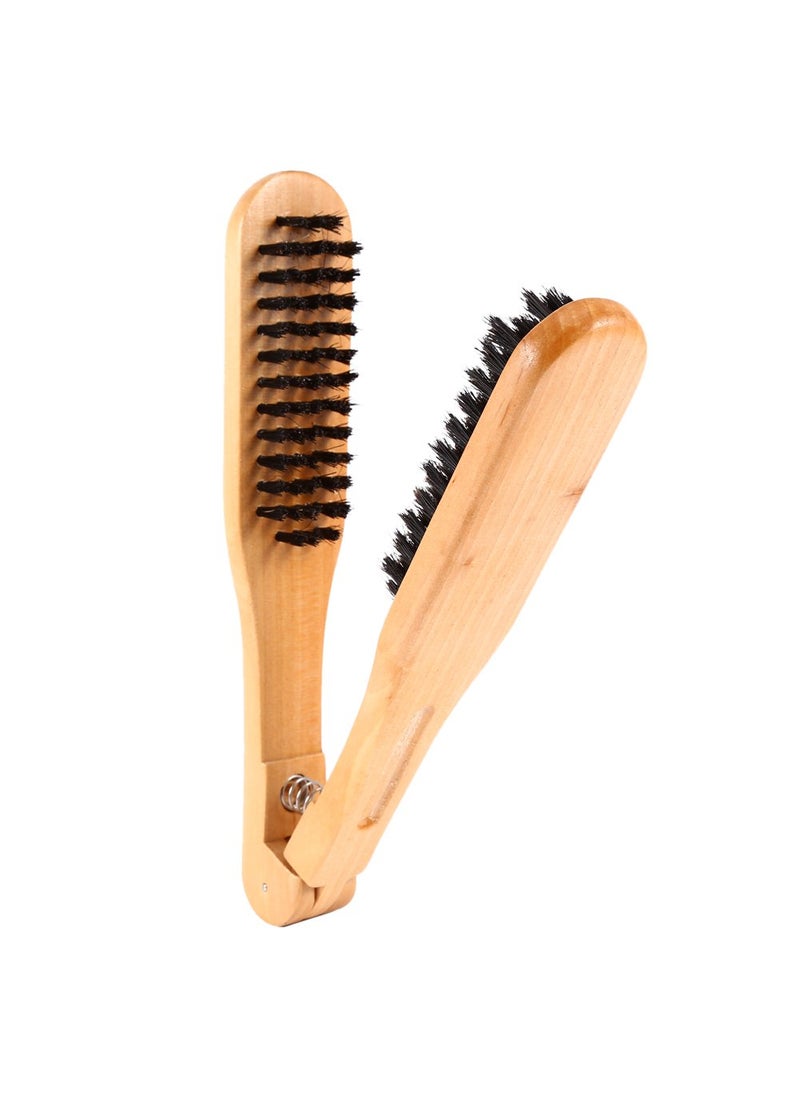 HURRISE - Hair Straightening Comb Brush Double Sided Bristle Hair Brush Wooden Anti Static Straightening Comb Professional Hairdressing Comb Hair Straightener Clamp Hair Styling Tool for DI - Image 1