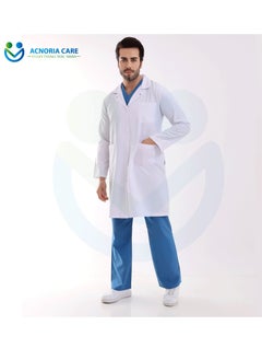 ACNORIA CARE Men's Long Medical Lab Coat For Doctors Nurses And Hospital Workers Comfortable And Elegant - From Acnoria Care - Size L  - Image 3