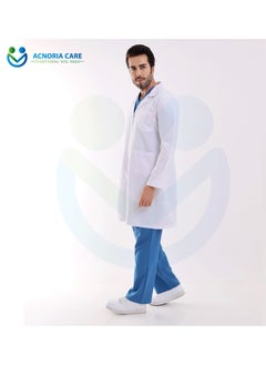 ACNORIA CARE Men's Long Medical Lab Coat For Doctors Nurses And Hospital Workers Comfortable And Elegant - From Acnoria Care - Size L  - Image 4