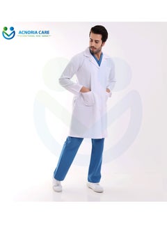 ACNORIA CARE Men's Long Medical Lab Coat For Doctors Nurses And Hospital Workers Comfortable And Elegant - From Acnoria Care - Size L  - Image 2