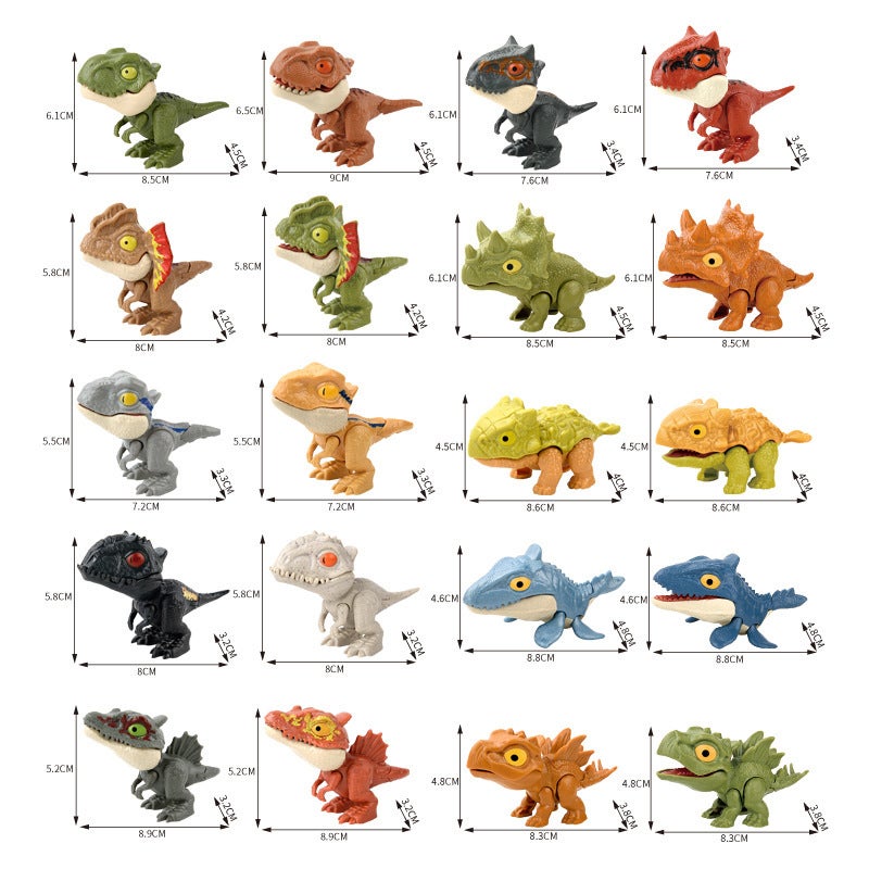 Mini Bite Finger Dinosaur Toy Keychain Random dinosaur style [OPP bag]] 