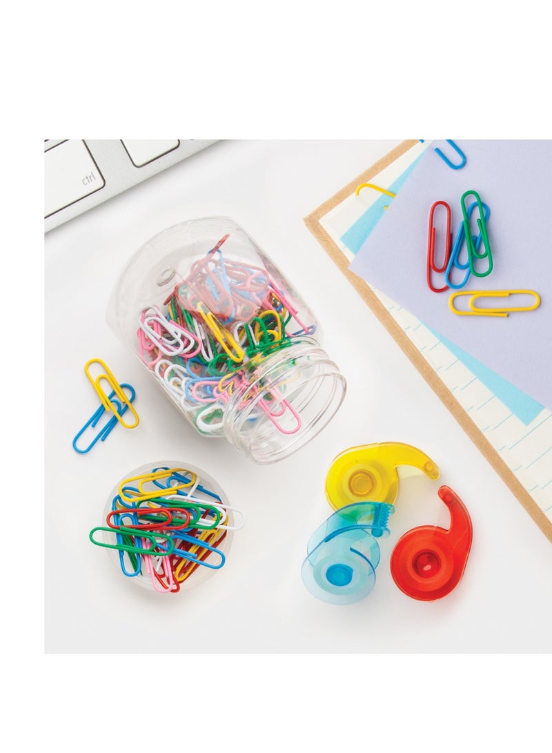 تيرابايت مشابك ورق صغيرة ملونة مطلية بالفينيل، 400 عبوة 29 مم حامل مشابك ورق صغيرة ملونة للمدرسة والمكتب - Image 3