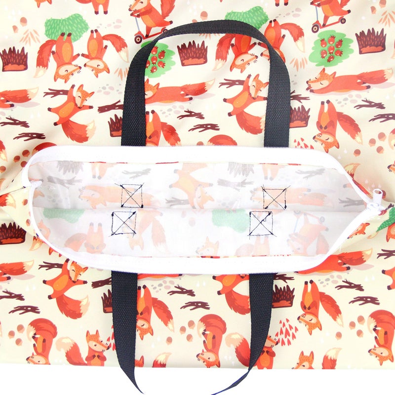 wegreeco Reusable Hanging Wet Dry Cloth Diaper Bag (Orange, Fox) - Image 5