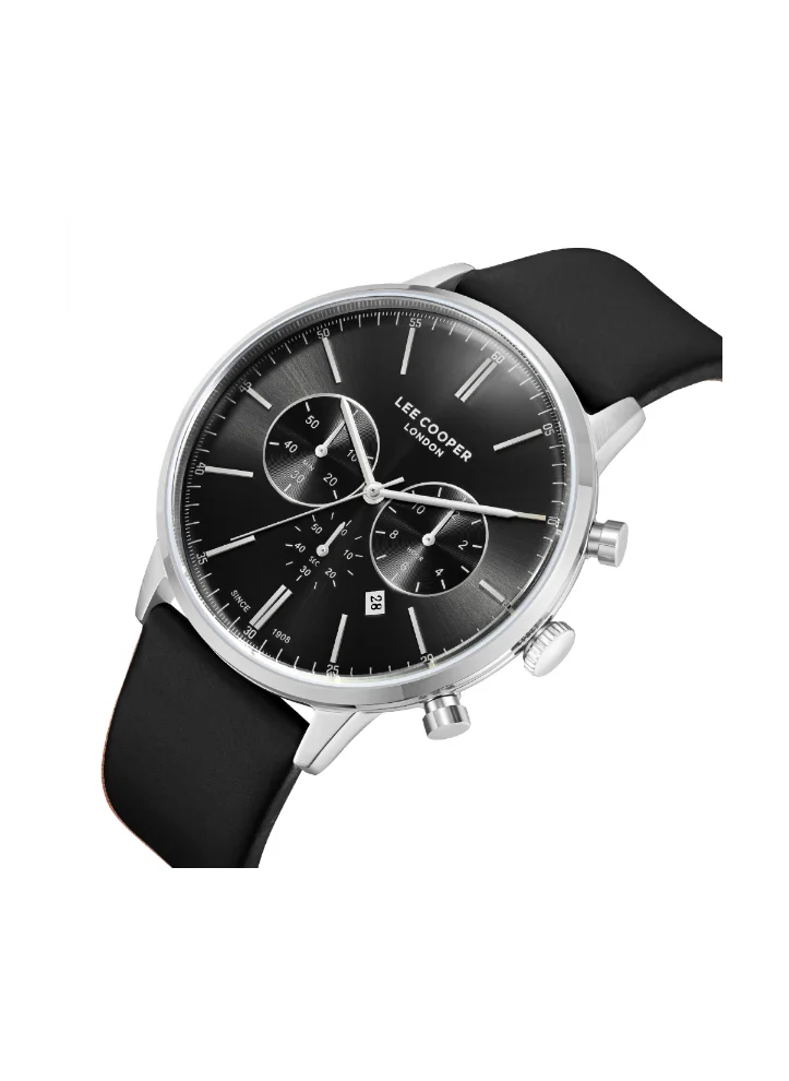 Lee Cooper Men's Multi Function Display Watch With Black Leather Strap - LC08043.351