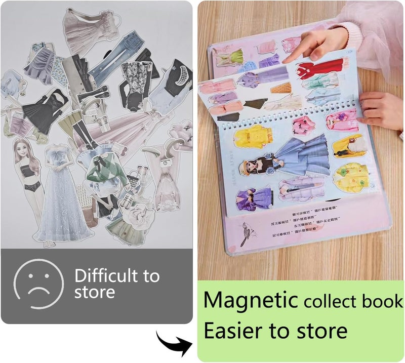 Daniel Axel Magnetic Collecting Book,Paried with Magnetic Paper Doll for Use,Gift for 3+ Year Old Girls Toddler-Only Include Magnetic Collecting Book,Not Include Paper Doll Accessories - Image 3