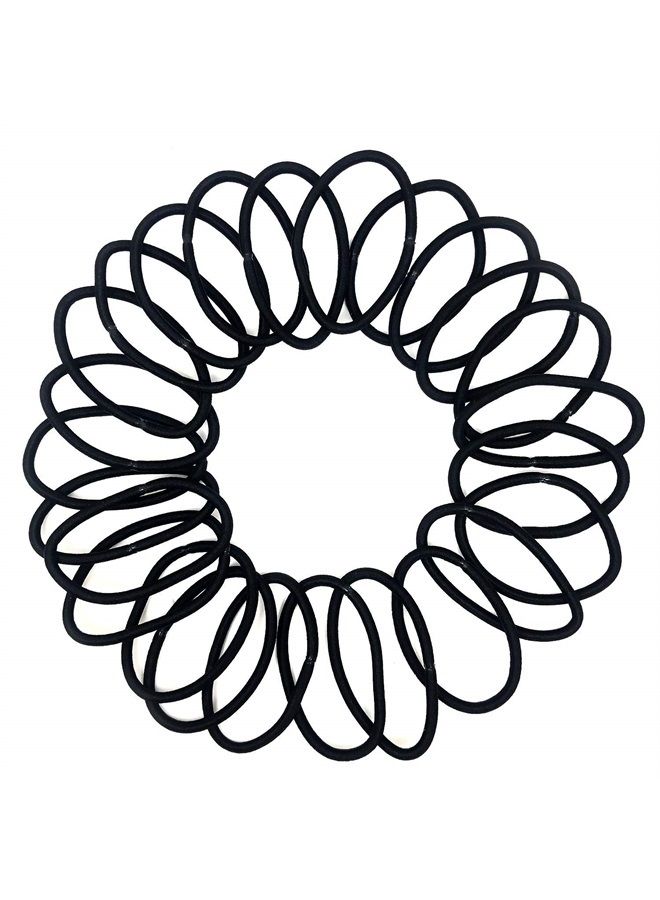 Scunci Thick Hair Black Elastics, All day strong hold No-Damage, 5mm thickness, 24-Pieces per pack (2-Pack) - Image 1