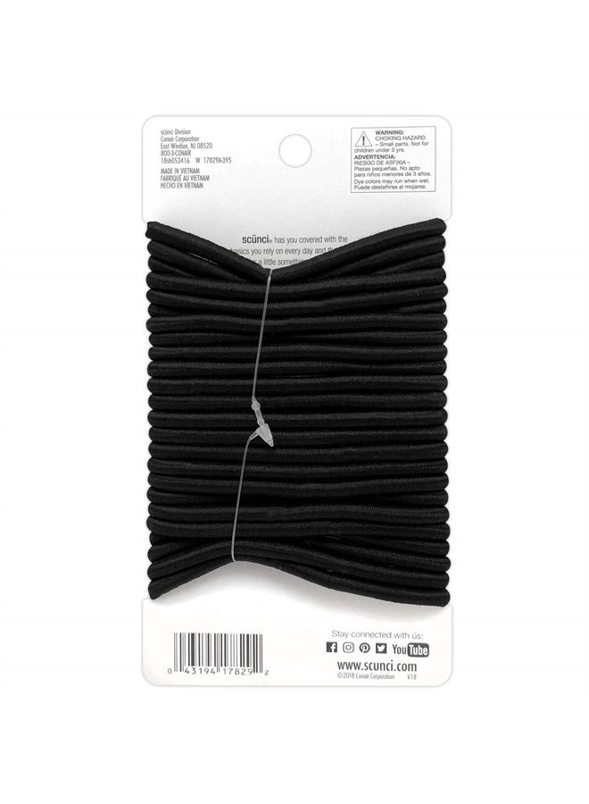 Scunci Thick Hair Black Elastics, All day strong hold No-Damage, 5mm thickness, 24-Pieces per pack (2-Pack) - Image 3