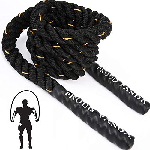 Proud Panda Heavy Jump Ropes for Fitness 2LB, Weighted Adult Skipping Rope Exercise Battle Ropes for Men & Women, Total Body Workouts, Power Training in Gym to Improve Strength and Building Muscle(9.2 ft) - Image 1