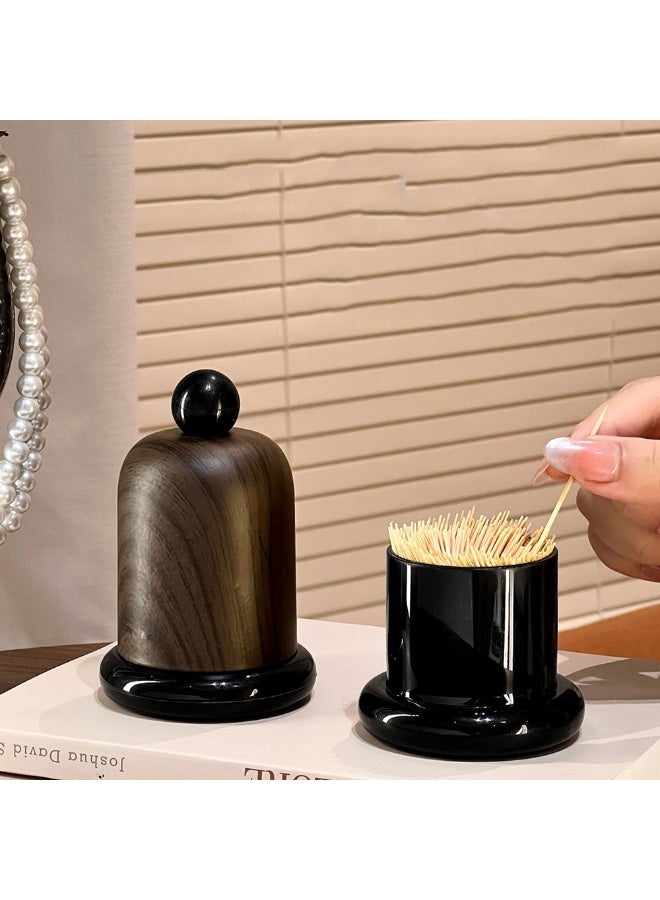صندوق أعواد أسنان بلاستيكي إبداعي بتصميم عتيق، موزع أعواد أسنان للمطاعم مع غطاء، حامل تخزين أعواد قطنية مقاوم للغبار لغرفة النوم، مناسب للمطبخ وغرفة النوم والحمام - Image 3