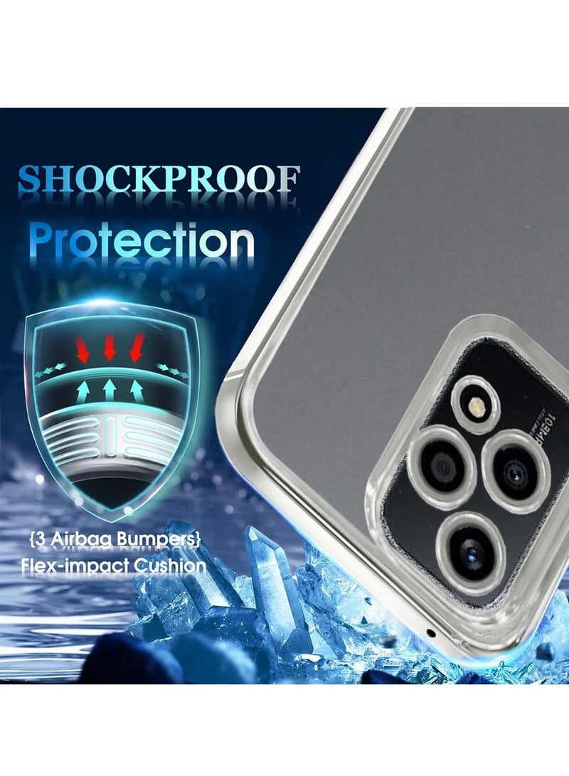 Wtech Honor 200 Lite 5G 2024 PU Luxury Plating Raised Lips Camera Hole Case Cover - Silver - Image 3