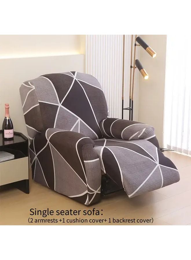 براغ غطاء أريكة شيفاس بمقعد واحد قماش مطبوع هندسي قابل للتمدد صديق للحيوانات الأليفة - Image 1