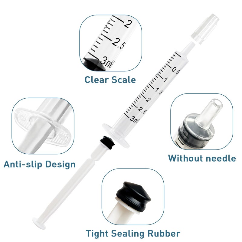 ISOPEN 50 Sets Colostrum Syringes,3mL Colostrum Collector Kits Include 50PC 3ml Sterile Syringe with Cap, Sticker, Clear ziplock Bag and a Measuring Cup - Image 3