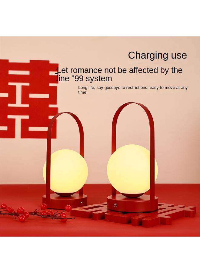 Bluejw A Pair Of Wedding Lamp Red Bedside Lamp Bedroom Bride Dowry New Wedding Room Gift For New Couple - Image 4