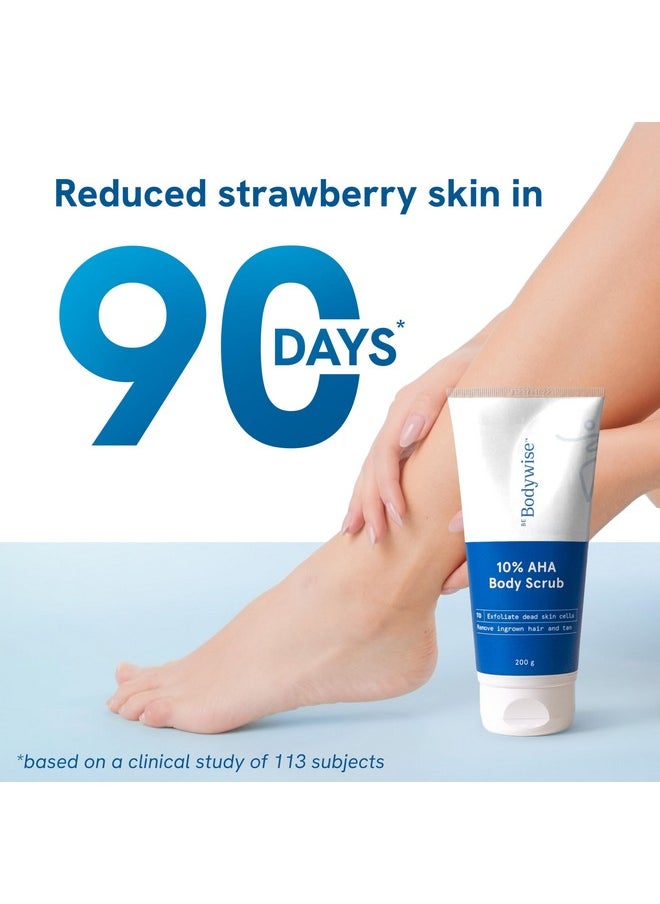 Be Bodywise 10% Lactic Aha Exfoliating Body Scrub For Tan Removal & Soft-Smooth Skin | For Women | De-Tan Bathing Scrub With Centella Water & Aloe Vera, Removes Dirt & Dead Skin From Neck, Knees, Elbows & Arms  - Image 3