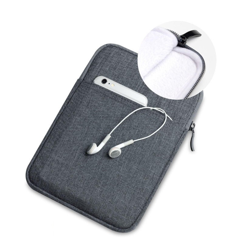 8 Inch Tablet Sleeve Protective Cover Case Bag Gray Canvas And Cotton Pouch - Image 3