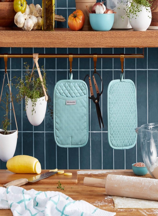 KitchenAid Asteroid Pot Holder 2-Pack Set, Mineral Water, 7"x10" - Image 2