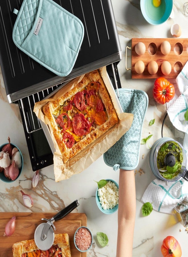 KitchenAid Asteroid Pot Holder 2-Pack Set, Mineral Water, 7"x10" - Image 3