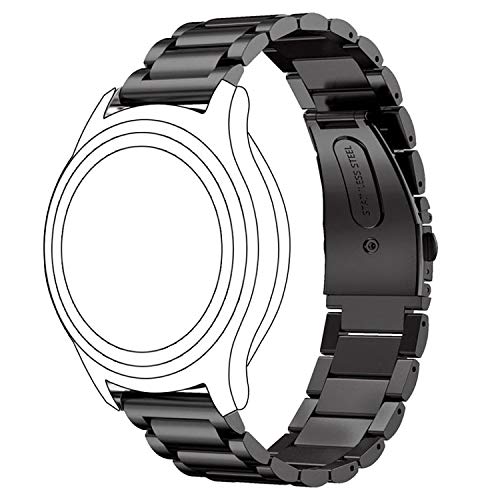 ACM Watch Strap Stainless Steel Metal 22mm compatible with Fastrack Limitless Fs1 Pro Smartwatch Belt Luxury Band Royal Black - Image 2