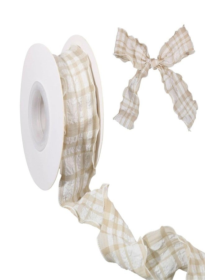 Homeaura Gingham Plaid Grosgrain Ribbon - 4cm x 10 Yards Wide Textured Plaid Design | Elegant Texture | for Gift Wrapping & Crafts | Hair Bows | Soft Durable Fabric - Image 1