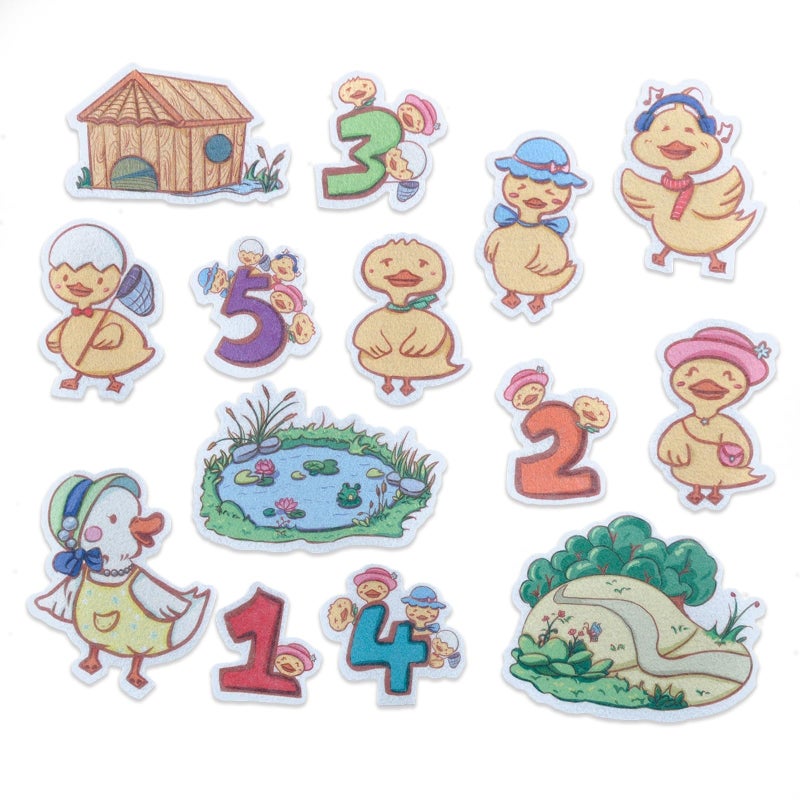 CHEFAN Felt Flannel Board Stories for Toddler Five Little Ducks Preschool Felt Activities Flannel Graphic - Image 2