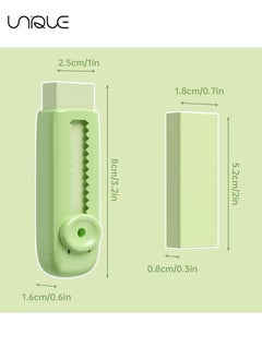 Unique 8-Piece Sliding Retractable Pencil Erasers - 4 Cute Colors with Dynamic Push-Pull Design, Includes 4 Expandable Erasers and 4 Refill Erasers for Students and Creatives  - Image 2