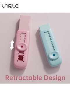Unique 8-Piece Sliding Retractable Pencil Erasers - 4 Cute Colors with Dynamic Push-Pull Design, Includes 4 Expandable Erasers and 4 Refill Erasers for Students and Creatives  - Image 4