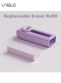 Unique 8-Piece Sliding Retractable Pencil Erasers - 4 Cute Colors with Dynamic Push-Pull Design, Includes 4 Expandable Erasers and 4 Refill Erasers for Students and Creatives  - Image 5