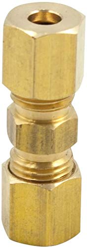 Legines Brass Compression Tube Fitting, Union, 1/4" OD x 1/4" OD Coupler, Pack of 2 - Image 4