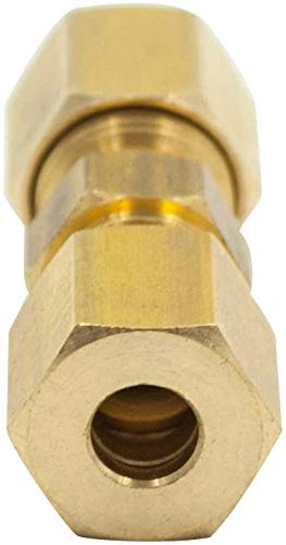 Legines Brass Compression Tube Fitting, Union, 1/4" OD x 1/4" OD Coupler, Pack of 2 - Image 5