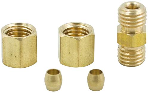 Legines Brass Compression Tube Fitting, Union, 1/4" OD x 1/4" OD Coupler, Pack of 2 - Image 3
