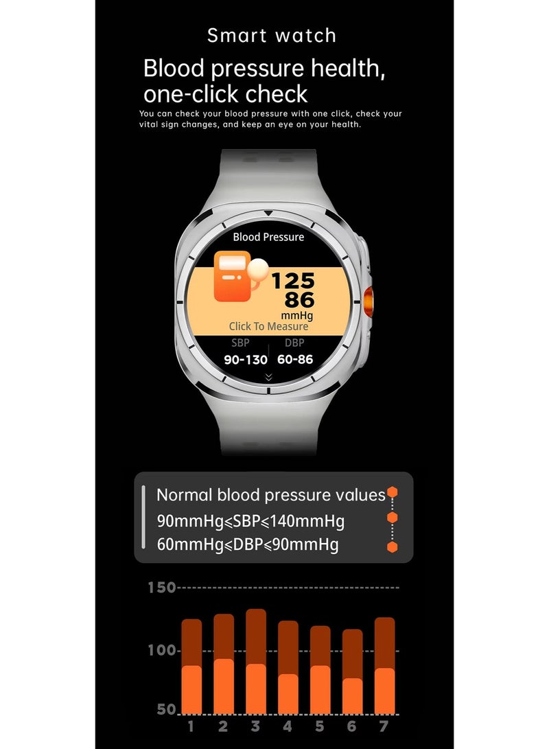 Kalobee SK7 Ultra Smartwatch with 2 Straps Black Stainless Steel + Green Silicone, 1.53″ Display, Smart Watch Bluetooth Call, Fitness and Health Tracker, TPU Case and Charger - Image 2
