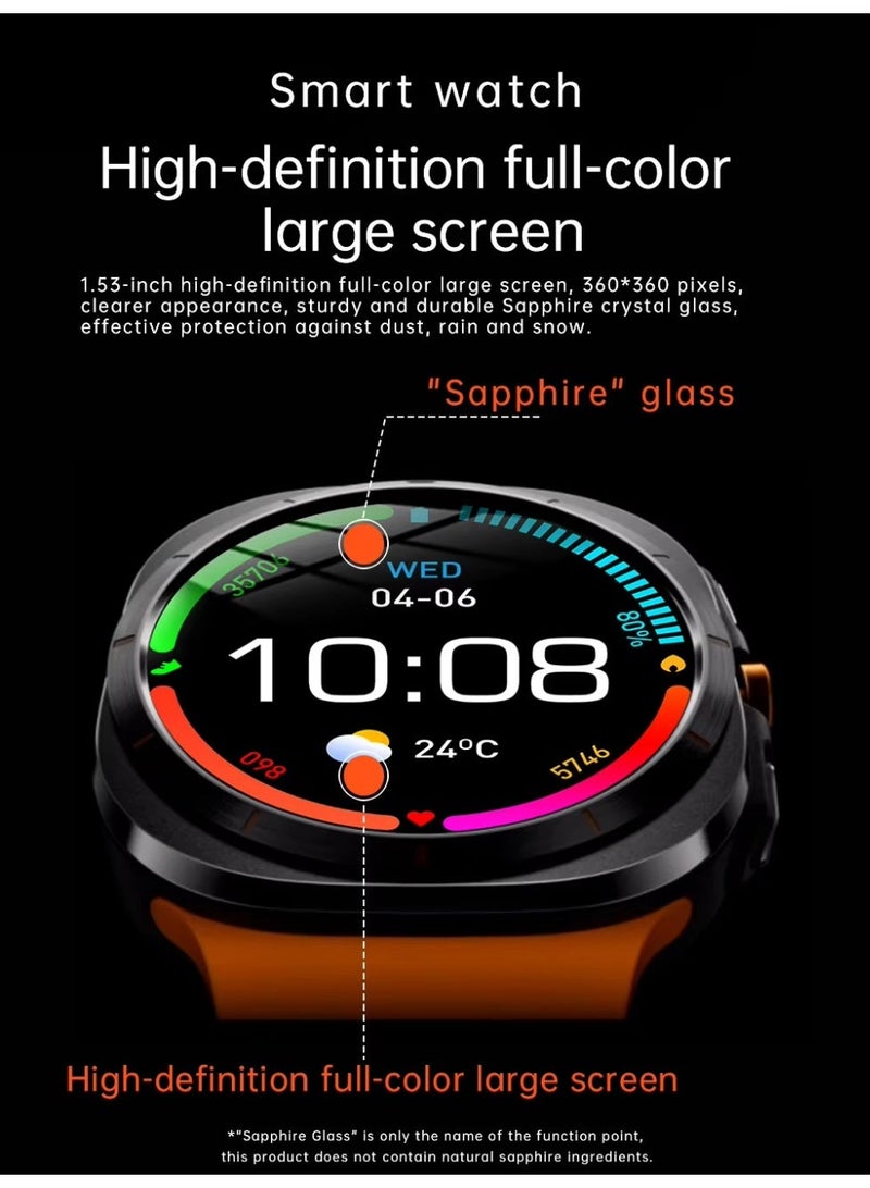 Kalobee SK7 Ultra Smartwatch with 2 Straps Black Stainless Steel + Green Silicone, 1.53″ Display, Smart Watch Bluetooth Call, Fitness and Health Tracker, TPU Case and Charger - Image 5
