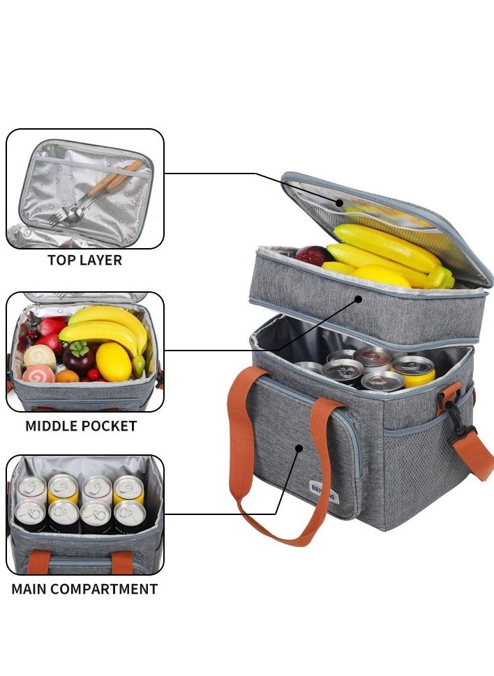Generic Insulated Crossbody Lunch Bag – Thickened Leakproof Thermal Tote with Adjustable Strap,6-Hour Food Freshness, Eco-Friendly Cooler Bag for Office/Picnic  - Image 1
