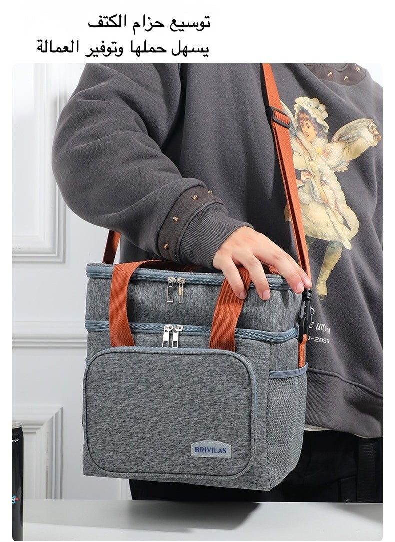 Generic Insulated Crossbody Lunch Bag – Thickened Leakproof Thermal Tote with Adjustable Strap,6-Hour Food Freshness, Eco-Friendly Cooler Bag for Office/Picnic  - Image 4
