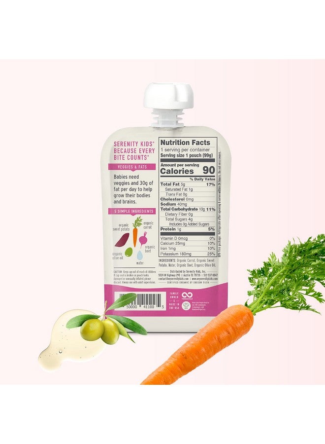 Serenity Kids 6+ Months USDA Organic Veggie Puree Baby Food Pouches | No Sugary Fruits or Added Sugar | Allergen Free | 3.5 Ounce BPA-Free Pouch | Roots | 6 Count - Image 4