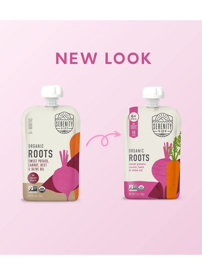 Serenity Kids 6+ Months USDA Organic Veggie Puree Baby Food Pouches | No Sugary Fruits or Added Sugar | Allergen Free | 3.5 Ounce BPA-Free Pouch | Roots | 6 Count - Image 2