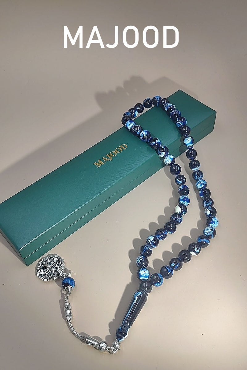 موجود 45 مسبحة صلاة من الراتنج الكهرماني/تسبيح/10 مم/للرجال والنساء - Image 1