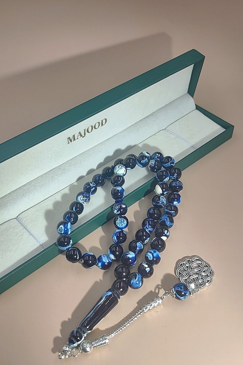 موجود 45 مسبحة صلاة من الراتنج الكهرماني/تسبيح/10 مم/للرجال والنساء - Image 3