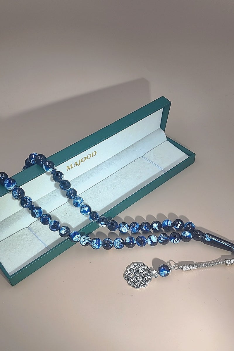 موجود 45 مسبحة صلاة من الراتنج الكهرماني/تسبيح/10 مم/للرجال والنساء - Image 4