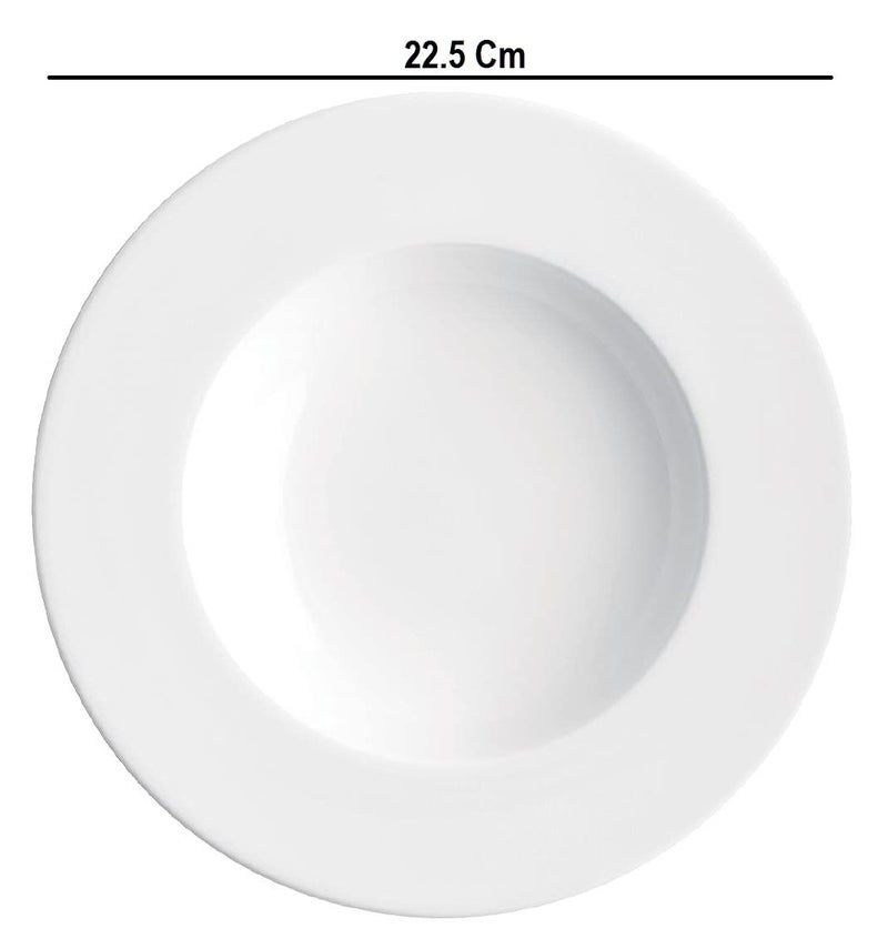 Crocera Deep Pasta Plate Set of 1PcsPlainSnow WhiteOpalglass Ivory 9 Inch - Image 2