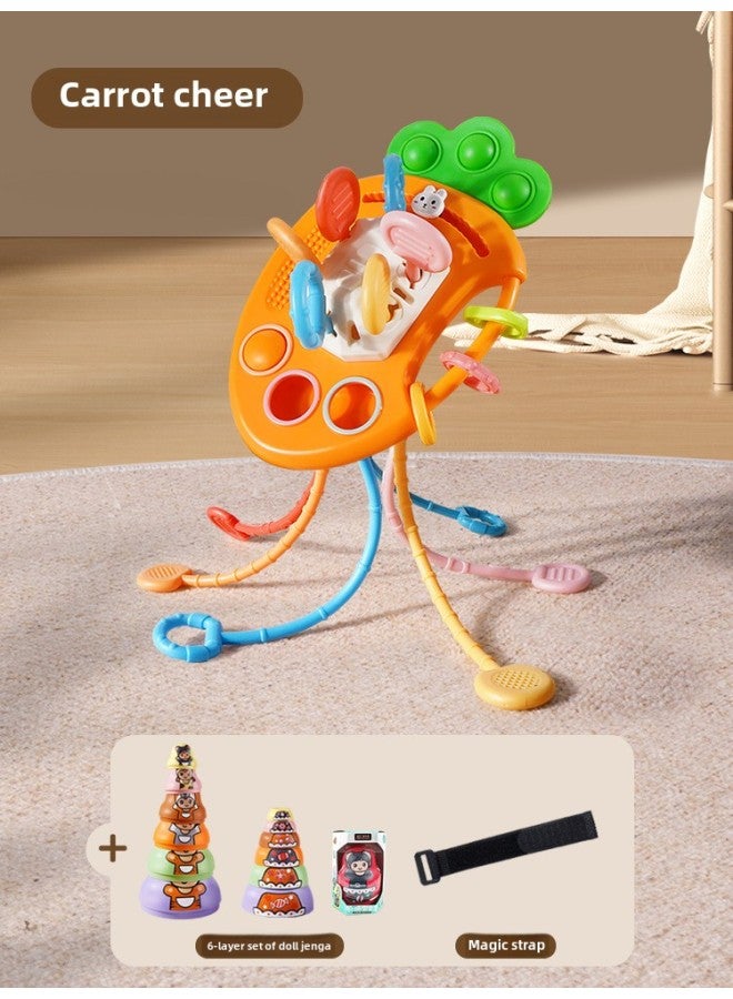 Children's Russian Matryoshka Doll Jenga 6 Months And Above Jenga Cup 1 To 2 Years Old Baby Toy Circle Early Education 8 Plastic-Color:Carrot Lala Fun + 6-layer Animal Matryoshka Doll [free Strap]