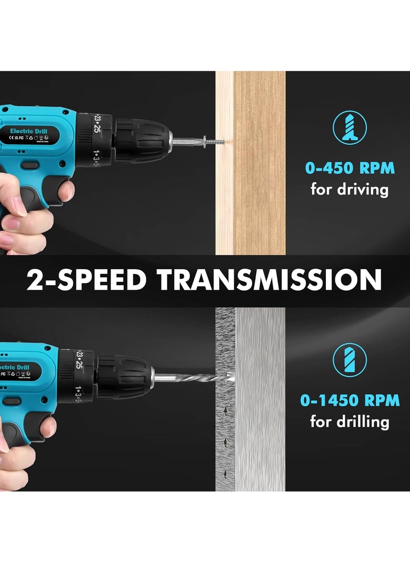 Generic Cordless Driver Drill, 21V Battery Power Drill Drivers, 29PCS Electric Screwdriver Set, 2000mAh Combi Drill, 50Nm, 25+3Torque, LED Light, 2 Speed, 3/8” inch Chuck  - Image 5