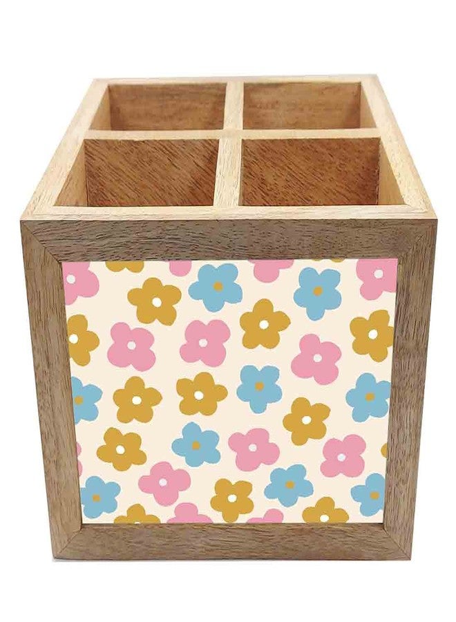 Nutcase Wooden Cutlery Stand Holder Silverware Caddy Spoons Forks Knives Organizer for Dining Table & Kitchen -Made in India-Spoons NOT Included - Irish Flowers - Image 4