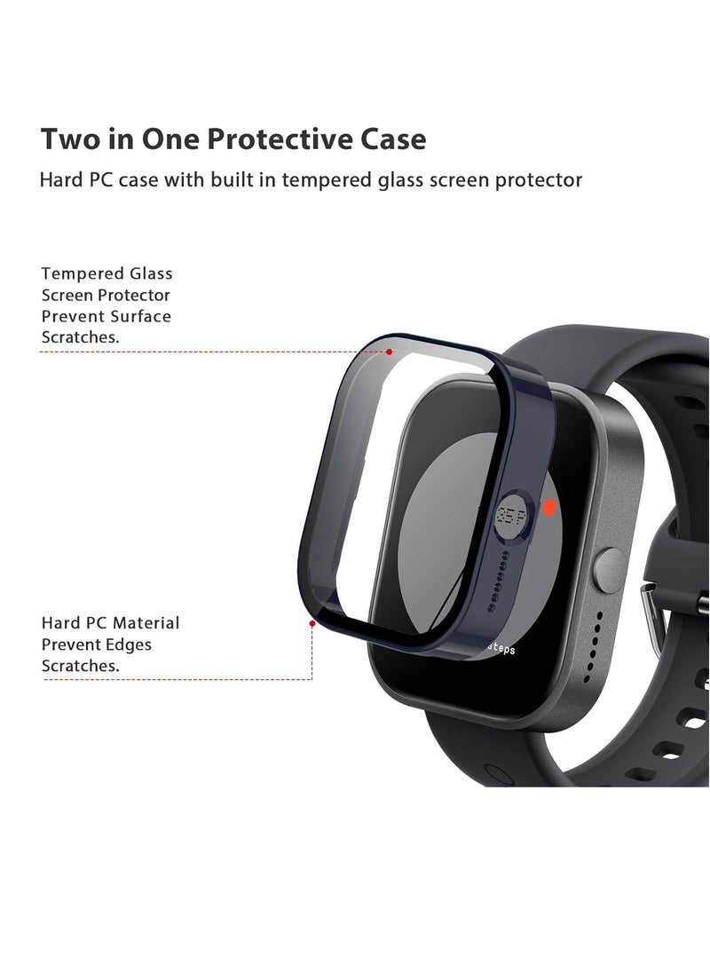 Case Compatible with CMF by Nothing Watch Pro, Full Coverage Slim Hard Case Protective Bumper Built-in Tempered Glass Screen Protector Shell for CMF by Nothing Watch Pro (Blue)